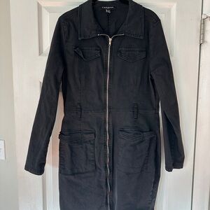 Parisian Works Black Zip-Front Women's Mini Dress